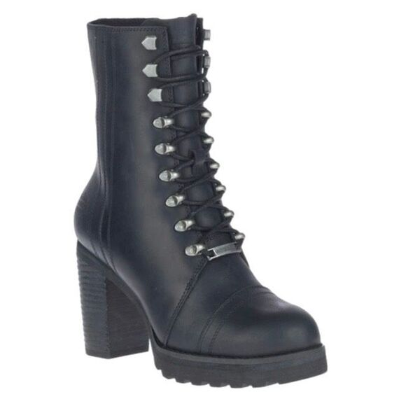 Harley Davidson Women’s Black 7” Lace Up D84701 Seneca Motorcycle Boot - Picture 9 of 9